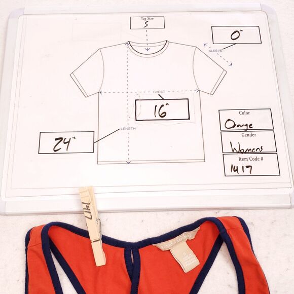 Banana Republic Pullover Casual Tank Top Shirt Womens Size Small S Orange Blue - Picture 8 of 8